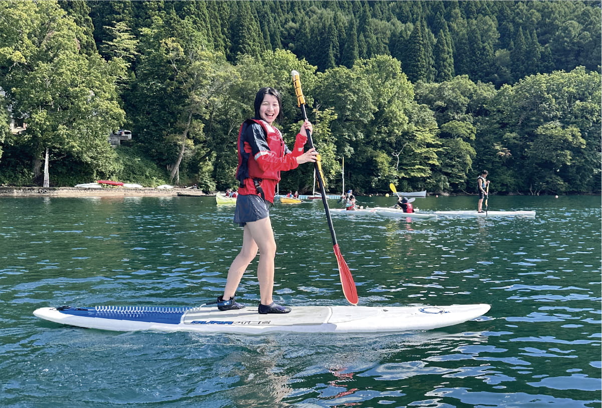 野尻湖スポーツ合宿 立ちボート