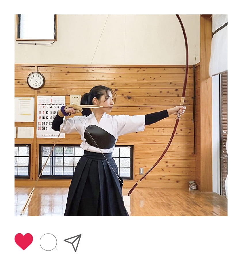 部活でやってた弓道！